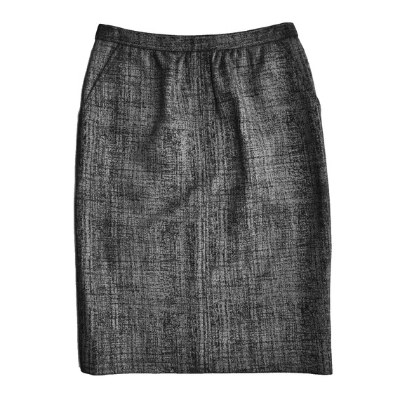 B2 Auth DOLCE & GABBANA Black/Gray Pattern Wool Blend Pencil Skirt Size 40 - Picture 1 of 4